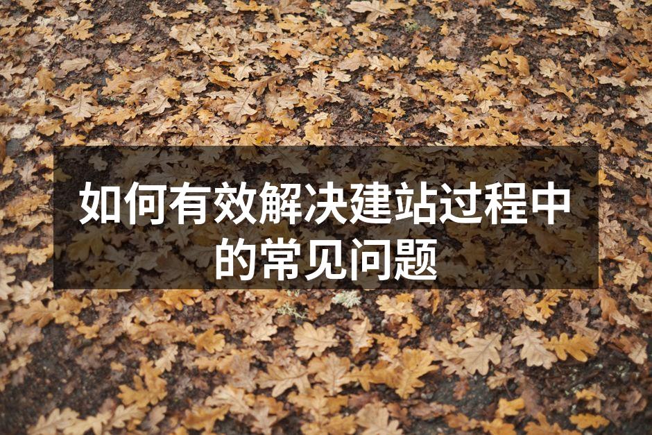 建站过程中常见问题示意图