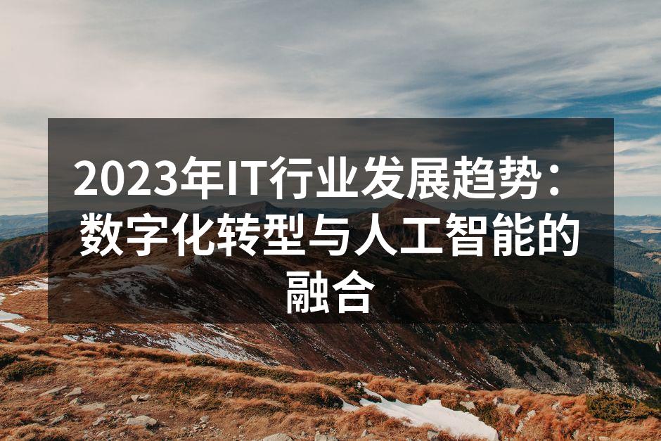 2023年IT行业发展趋势：数字化转型与人工智能的融合